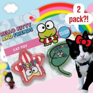 NWT✨ Sanrio Hello Kitty and Friends Keroppi Frog 2-pack cat toy